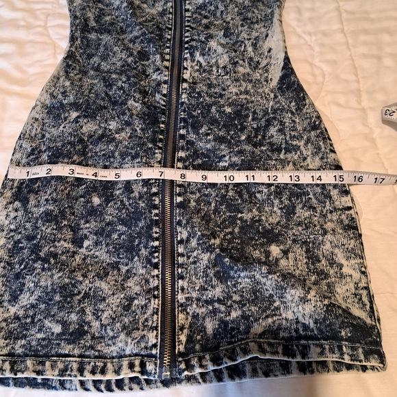 V.I.P. Jeans full front zip denim mini dress - Picture 12 of 13